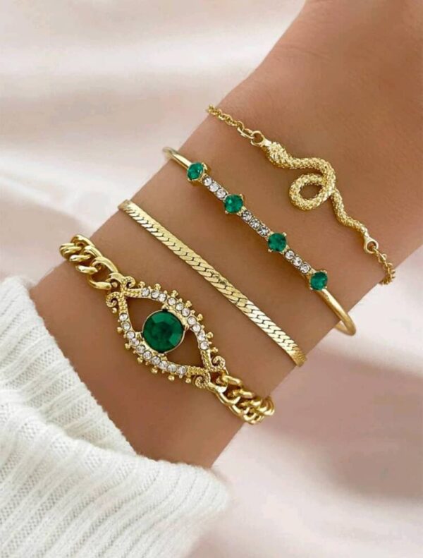 ست دستبند زنانه سنگ‌های رینستون - Image 3