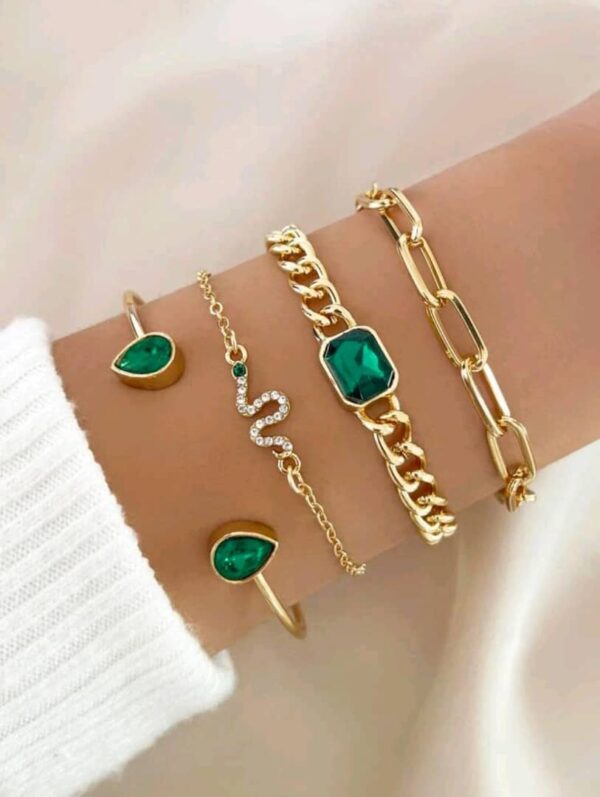 ست دستبند زنانه سنگ‌های رینستون - Image 4